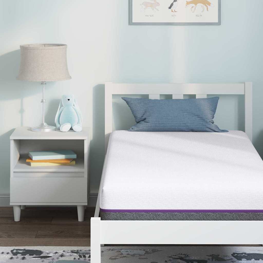 vidaXL Matratze Weiß und Grau 80 x 160 cm Viscoschaum