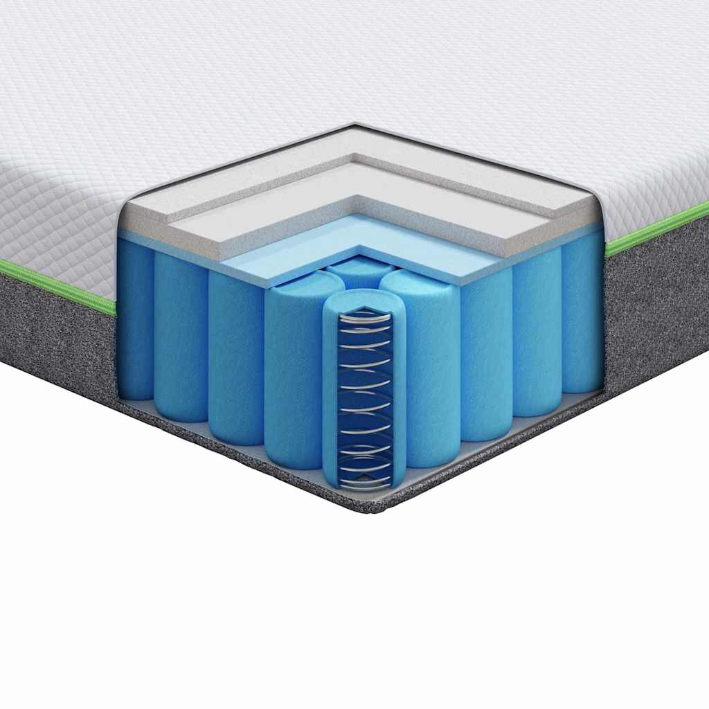 vidaXL Matratze Weiß und Grau 80 x 160 cm Taschenfeder