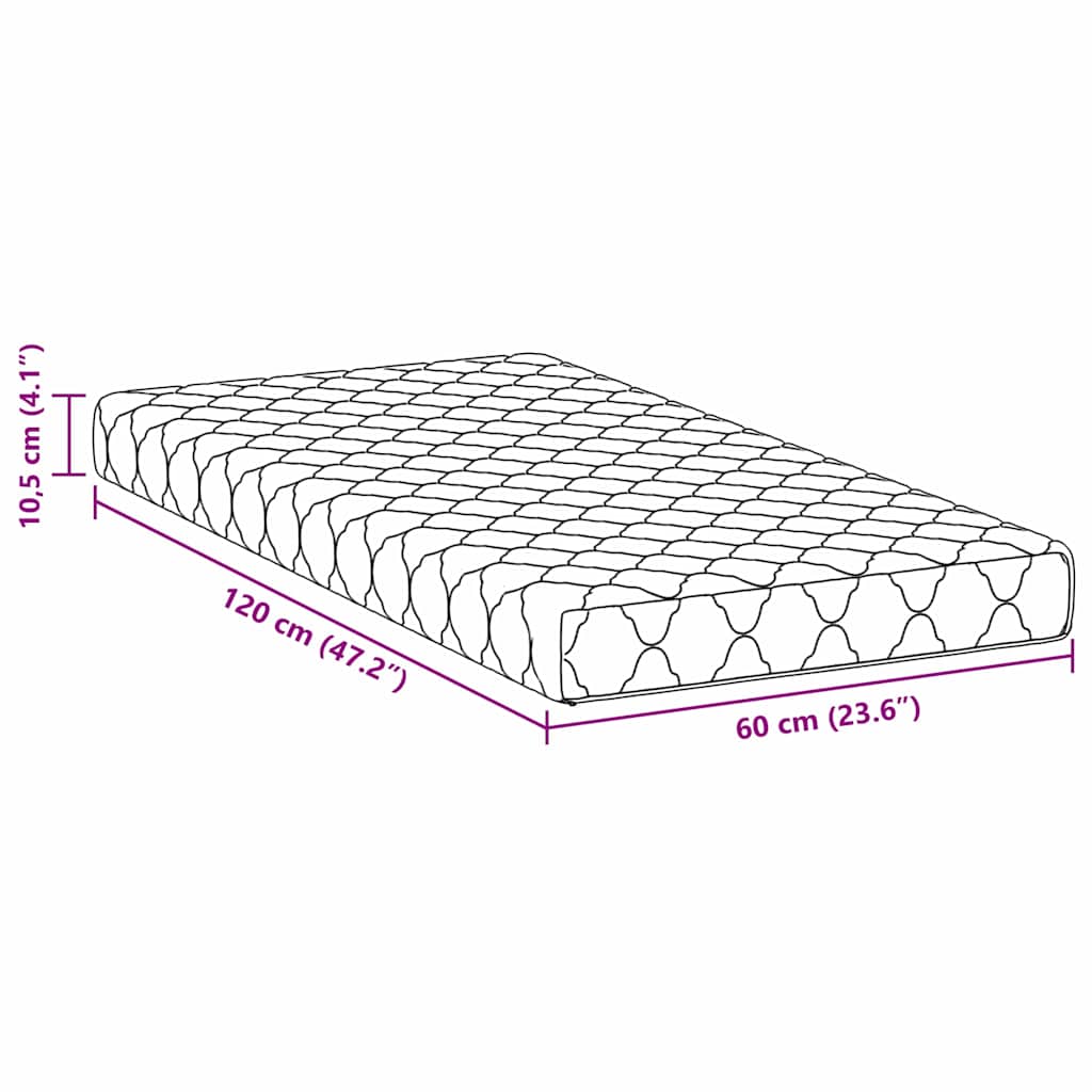 vidaXL Matratze Weiß 60 x 120 cm PU-Schaum