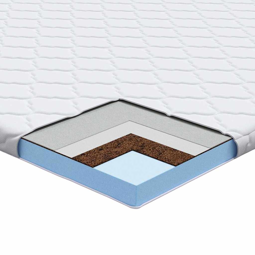 vidaXL Kokosnuss Topper Weiß 70 x 200 cm Jacquard Stoff