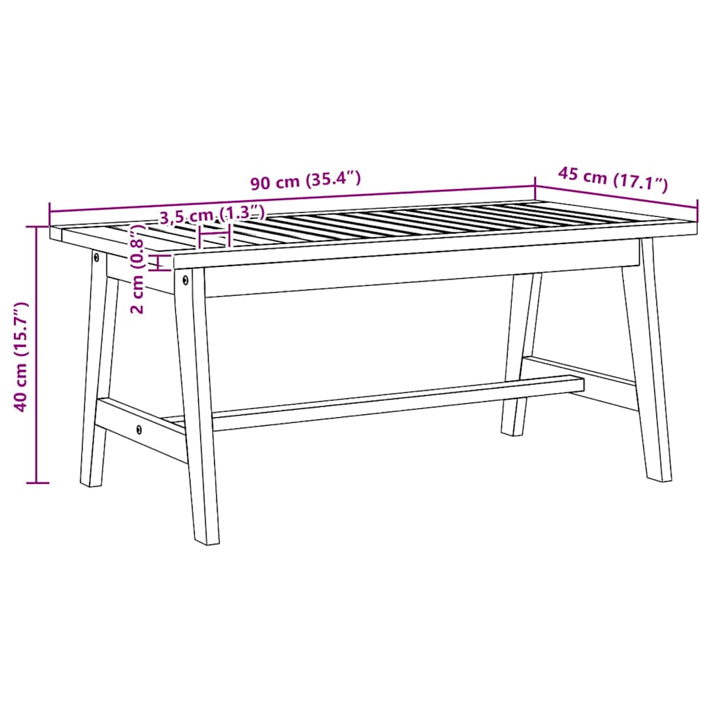 vidaXL Couchtisch Öl-Natur Massivholz Akazie