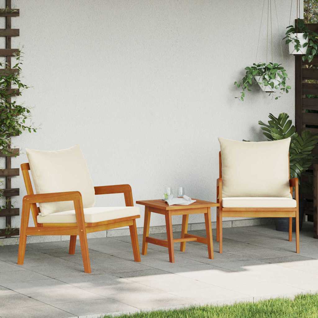 Bistrogarnitur 4 pcs Braun und Creme Massivholz Akazie