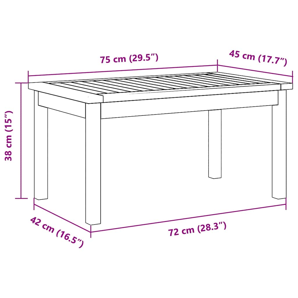 vidaXL Couchtisch Öl-Natur Massivholz Akazie