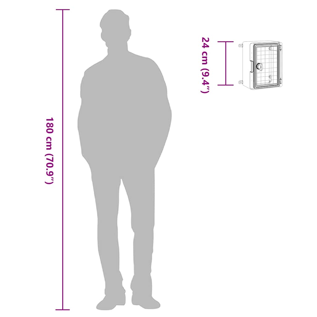 vidaXL Steuerungsschrank Grau 47 x 20 x 60 cm ABS Kunststoff