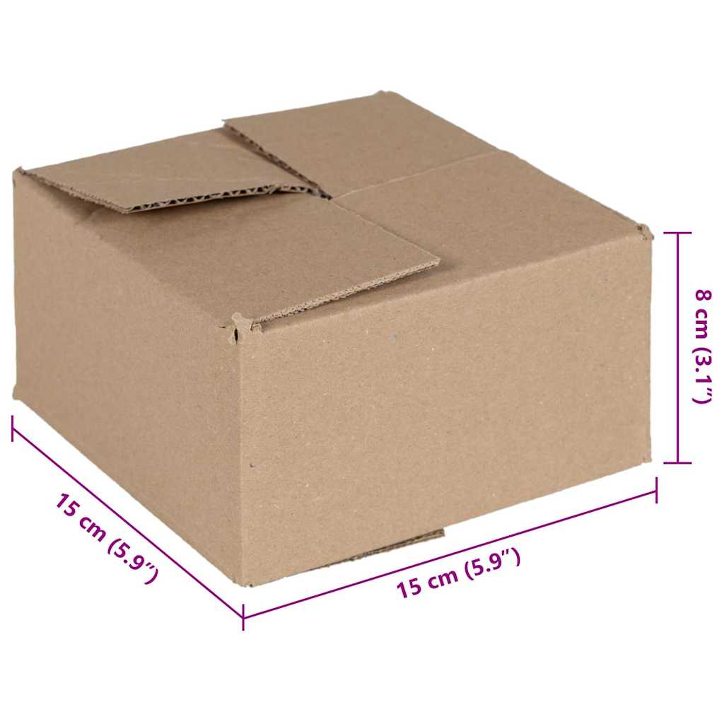 vidaXL Faltbox mit Speicher 50 pcs Natur 15 x 15 x 8 cm Karton