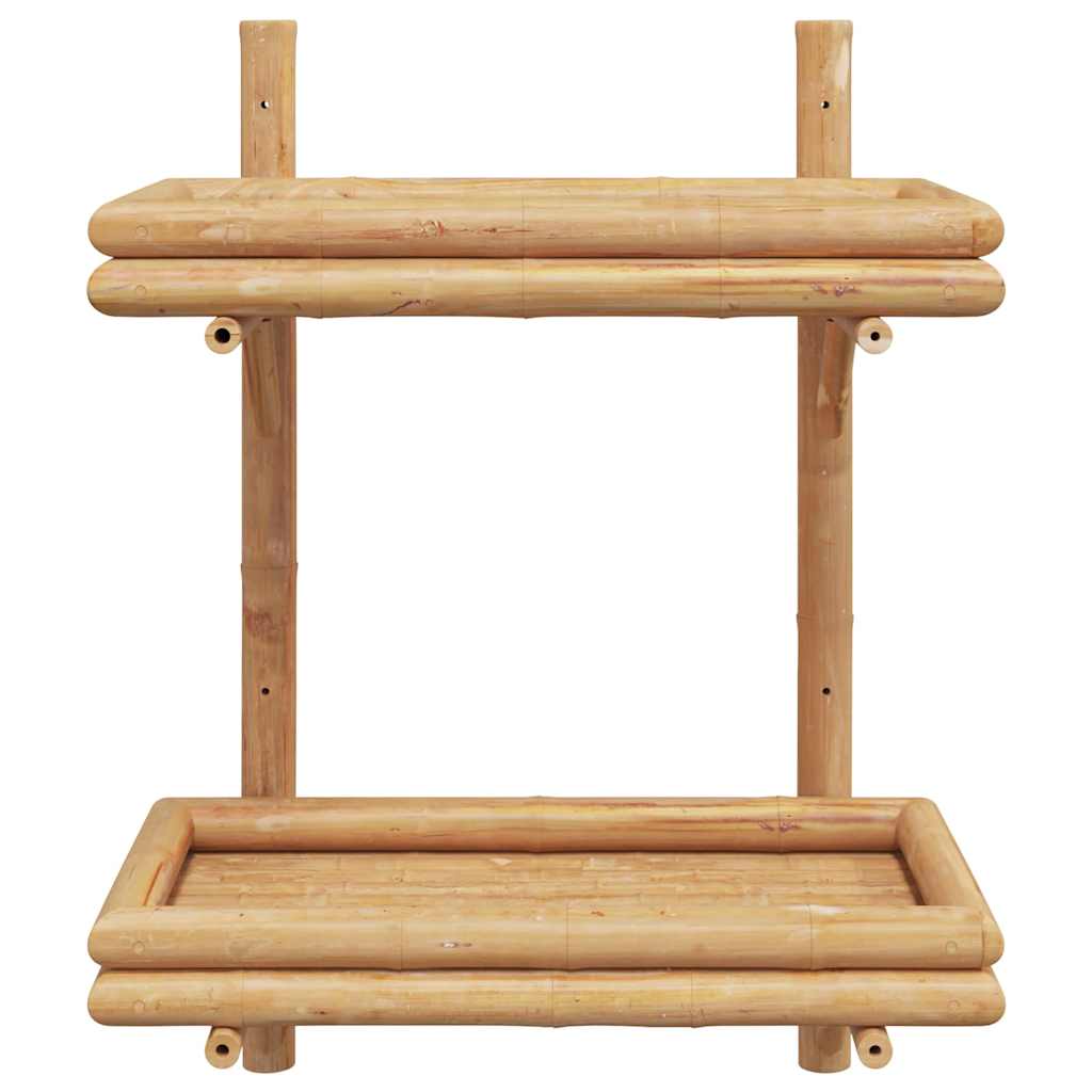 vidaXL Wandregal mit Regal Wandmontiert Braun 39 x 26 x 60 cm Bambus