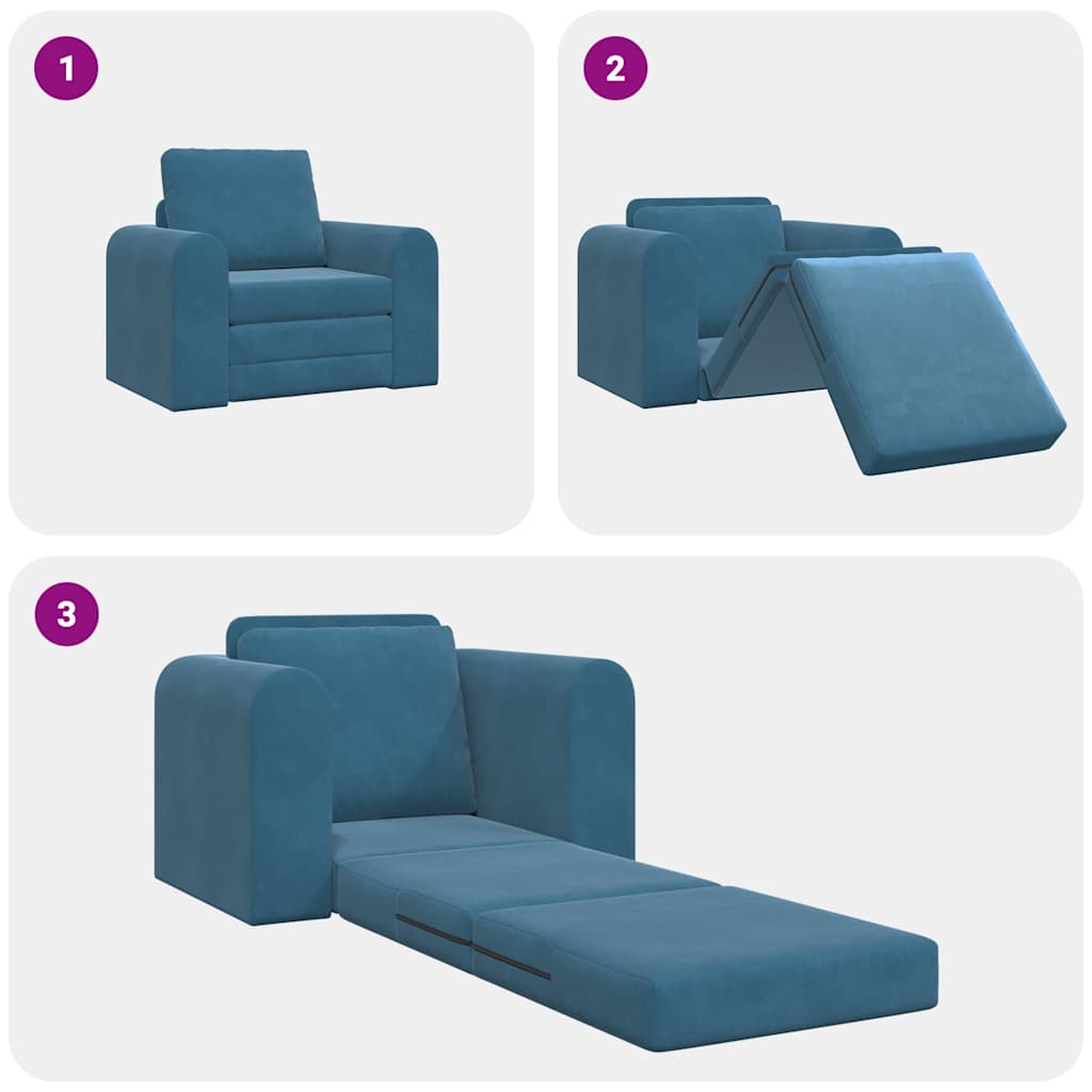 vidaXL Schlafsofa Blau 98 x 71 x 83 cm Samt