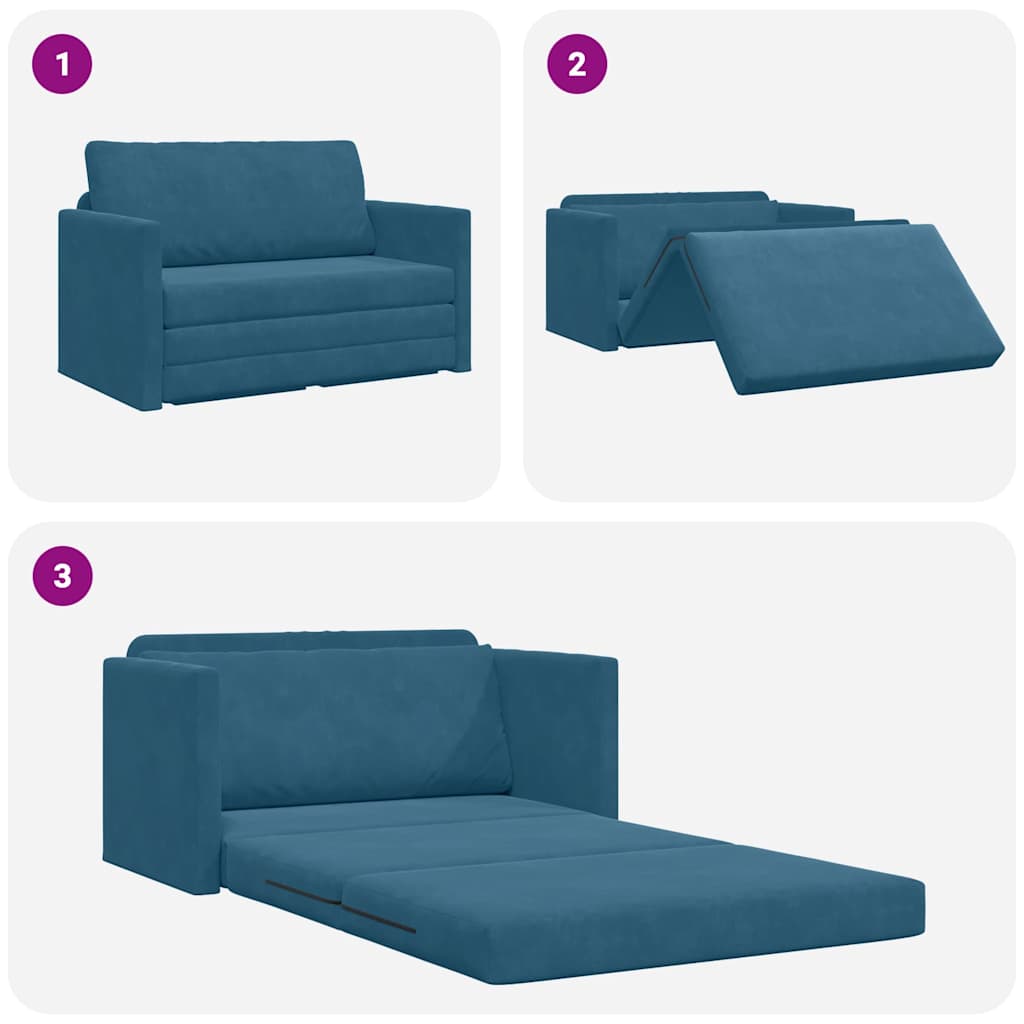 vidaXL Schlafsofa Blau 124 x 204 x 61 cm Samt