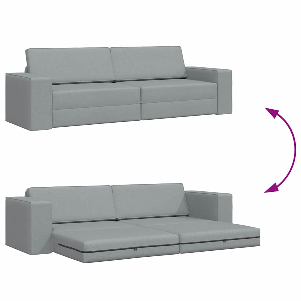 vidaXL Schlafsofa Hellgrau 245 x 78 x 77 cm Stoff