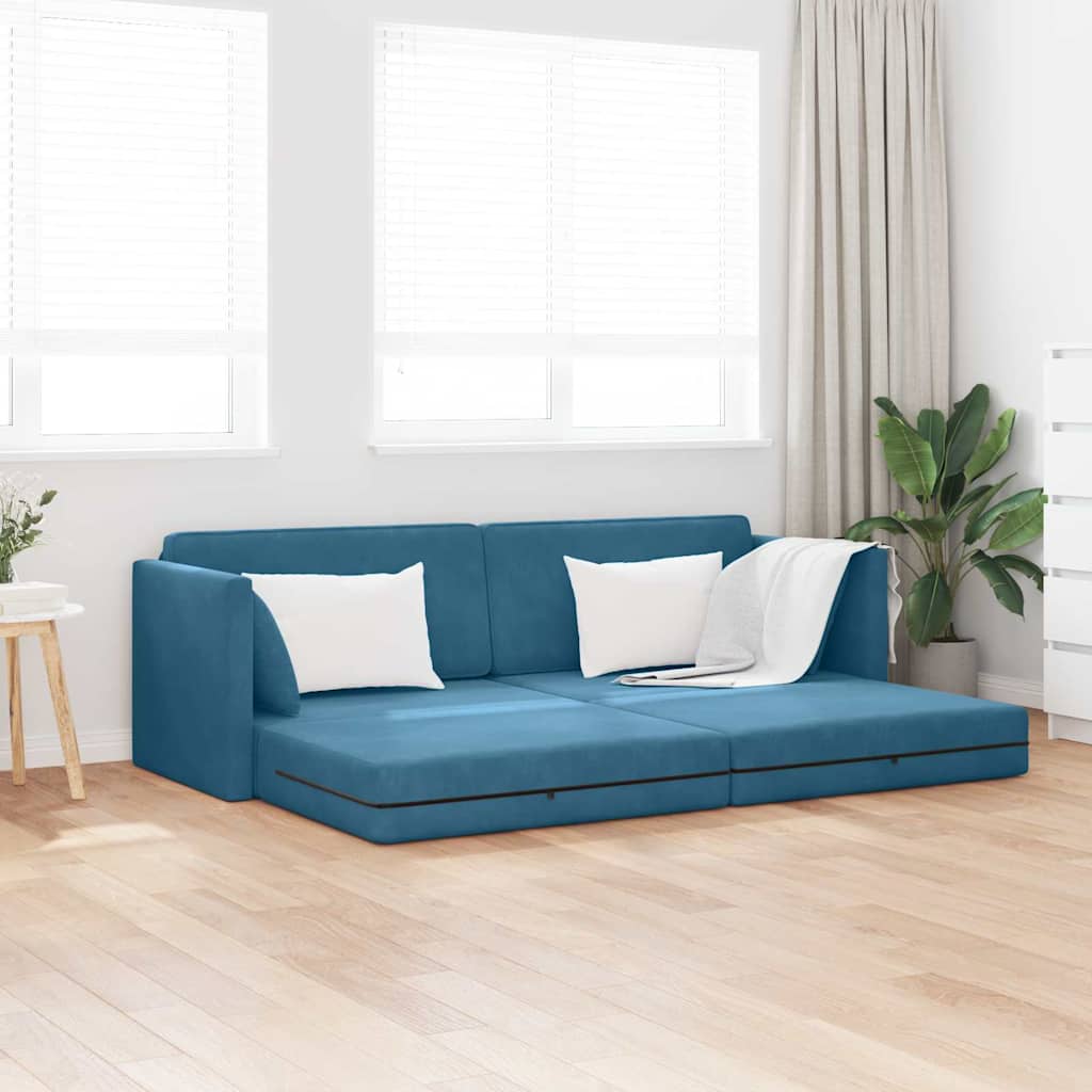 vidaXL Boden-Sofa-Bett Hellgrau 213 x 70 x 77 cm Samt