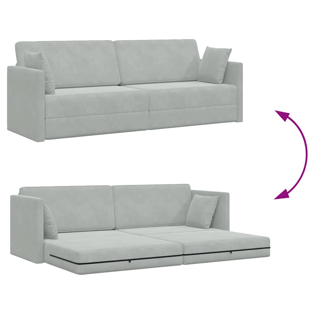 vidaXL Boden-Sofa-Bett Hellgrau 213 x 70 x 77 cm Samt