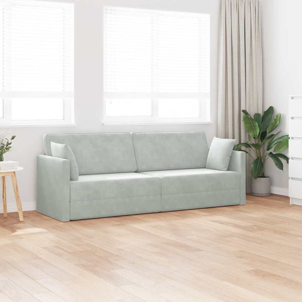 vidaXL Boden-Sofa-Bett Hellgrau 213 x 70 x 77 cm Samt