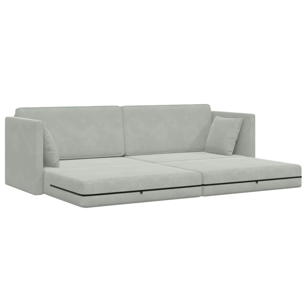 vidaXL Boden-Sofa-Bett Hellgrau 213 x 70 x 77 cm Samt
