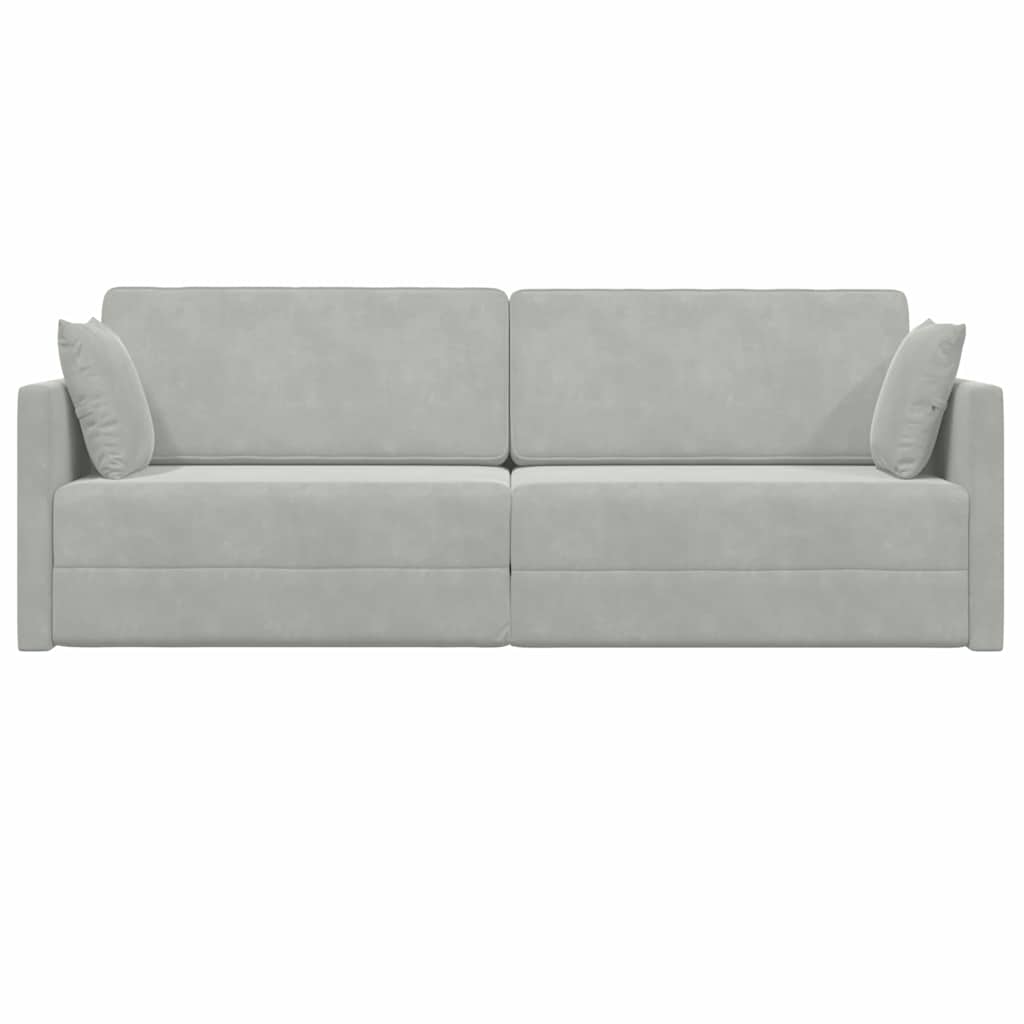 vidaXL Boden-Sofa-Bett Hellgrau 213 x 70 x 77 cm Samt