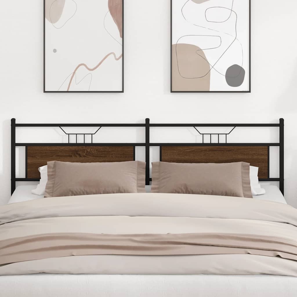 vidaXL Kopfteil Räuchereiche 75 cm Holzwerkstoff und Stahl