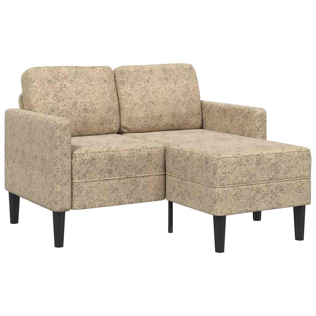 vidaXL 2-Sitzer-Sofa mit Chaiselongue L-Form Braun 125 cm Kunstleder