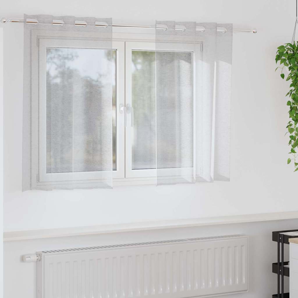 vidaXL Voile-Vorhang mit Vorhängen 2 pcs Weiß 140 x 140 cm Polyester