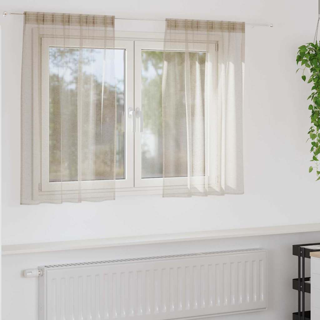 vidaXL Voile-Vorhang mit Vorhängen 2 pcs Weiß 140 x 140 cm Polyester