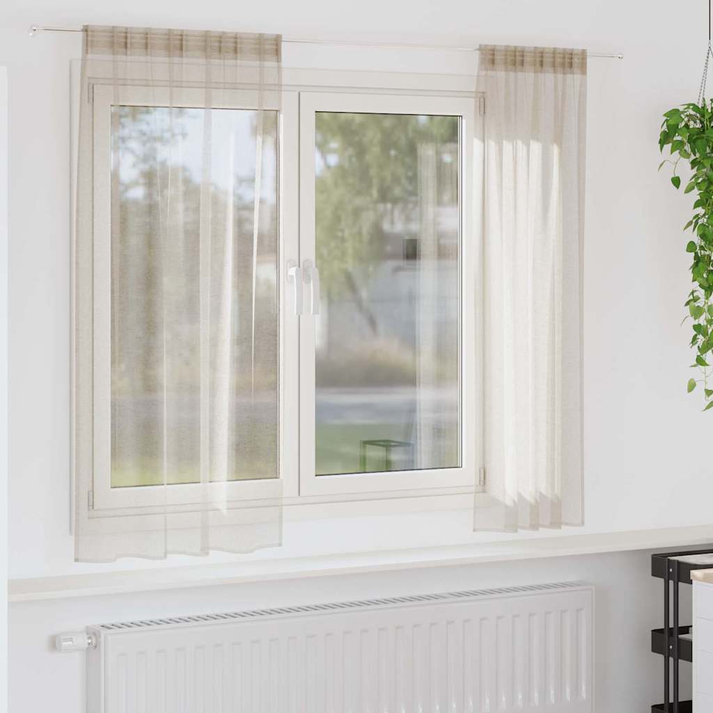 vidaXL Voile-Vorhang mit Vorhängen 2 pcs Weiß 140 x 140 cm Polyester