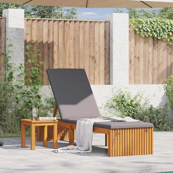 vidaXL Sonnenliege Braun 55 x 200 x 94cm Massivholz Akazie