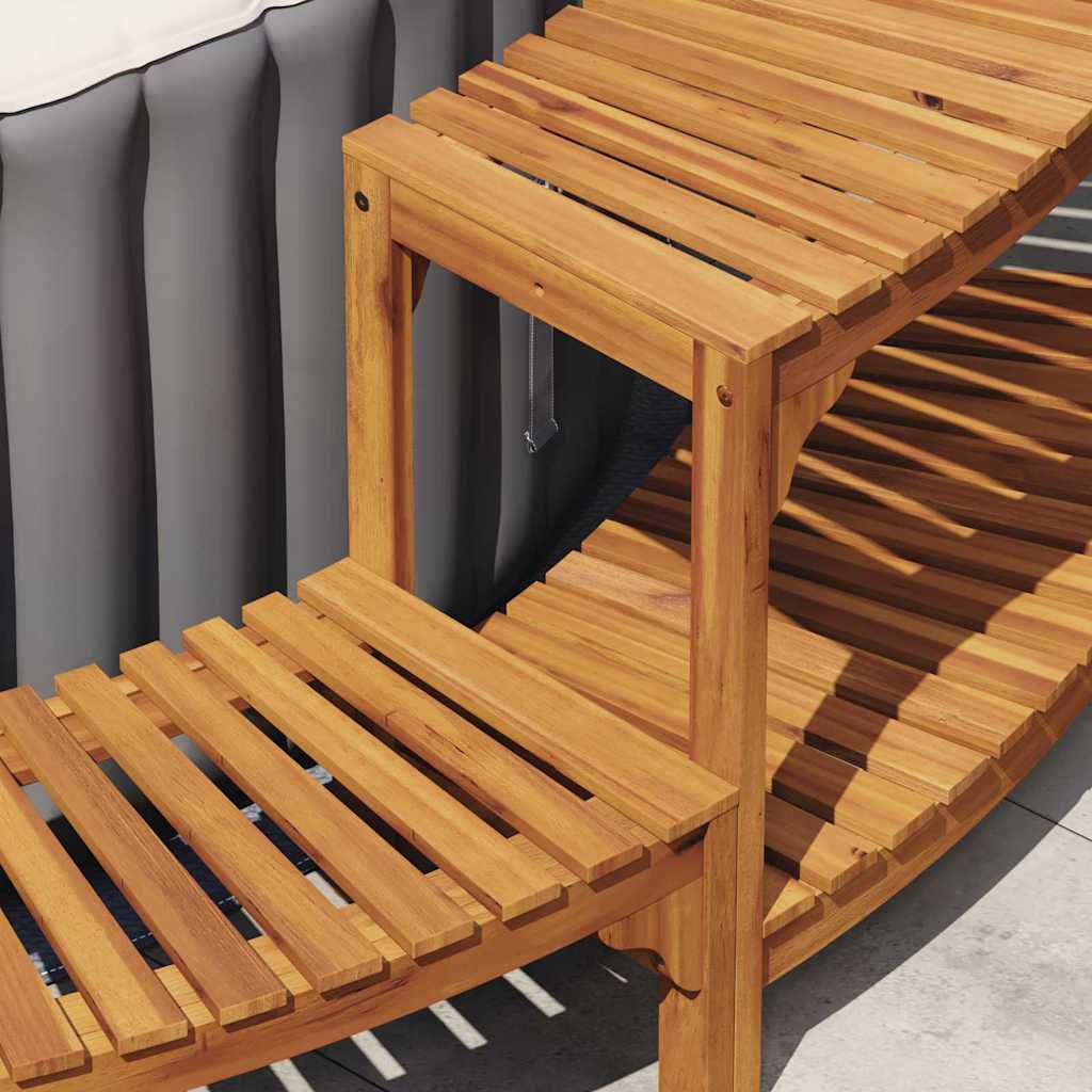 vidaXL Whirlpool Umgebung Halb-Rund Braun 252 x 112 x 55,5 cm