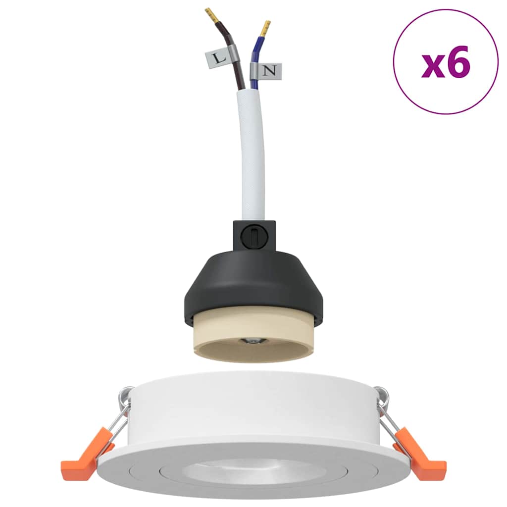 vidaXL Spotlight 6 pcs Weiß 9 x 9 x 2 cm Aluminium