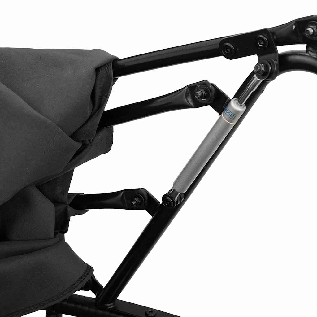 vidaXL Outdoor-Loungebett mit Dach und Kissen Schwarz Poly Rattan