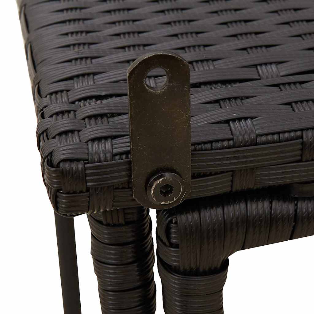 vidaXL Gartentisch Klappbar Schwarz 90x51x75 cm Poly Rattan