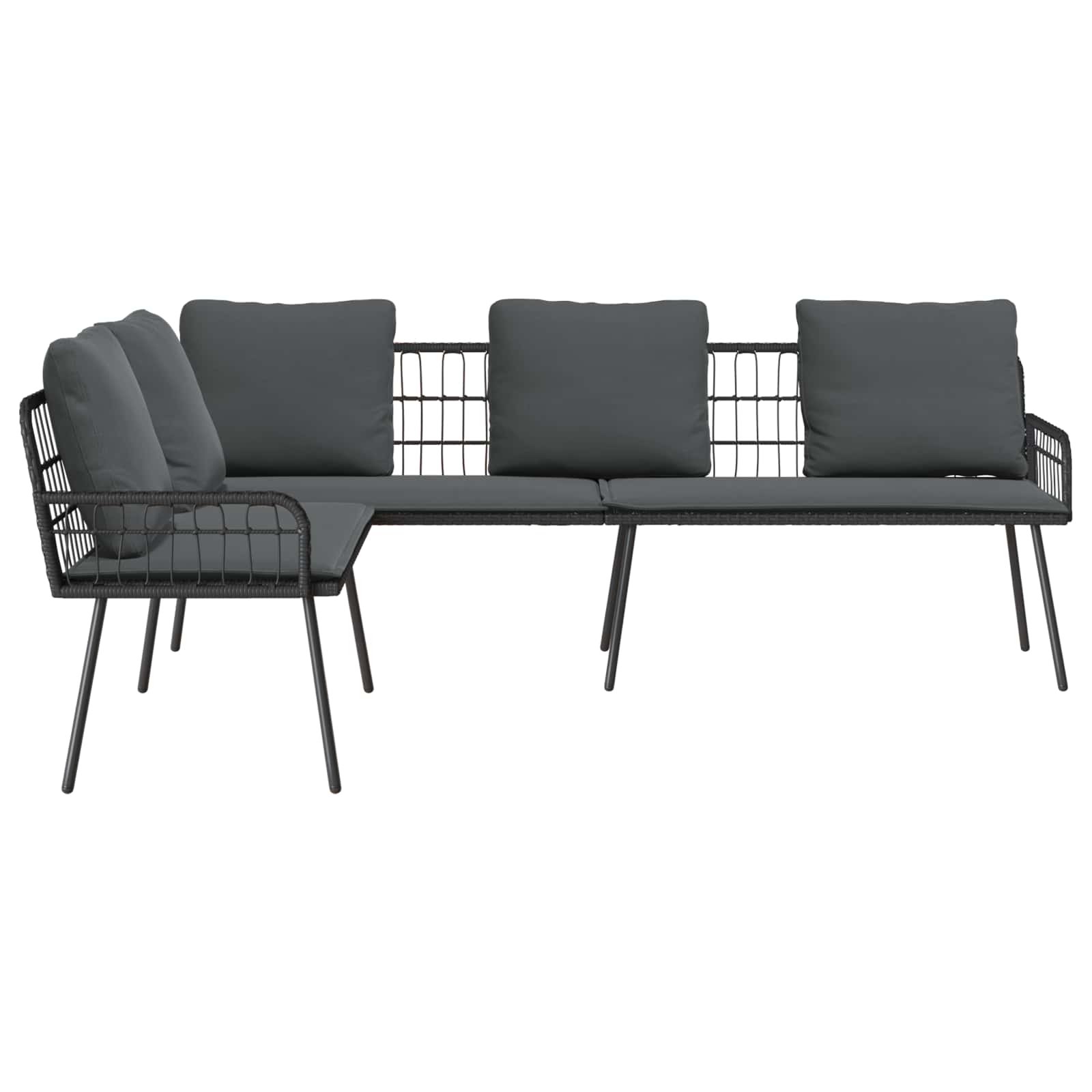 vidaXL Sofa mit Kissen Grau 61.5 x 123 x 82cm Metall