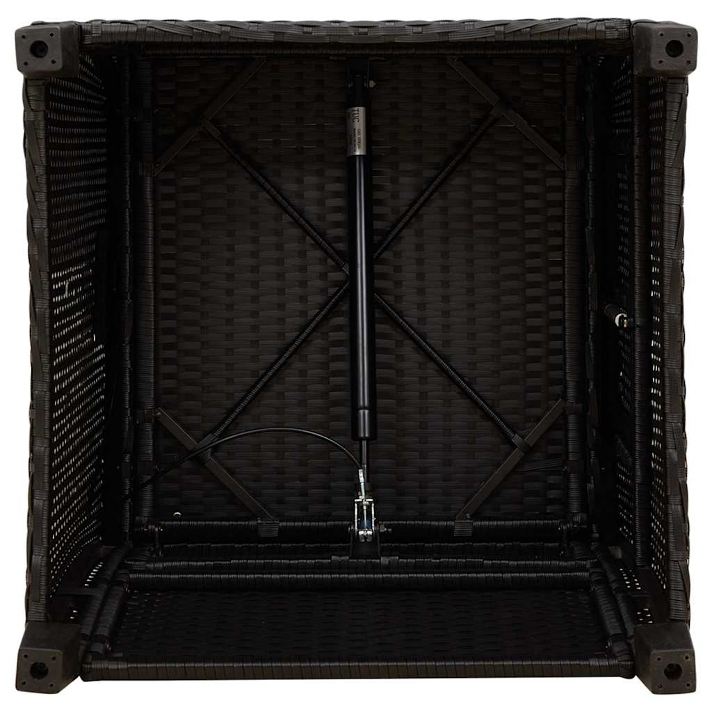 vidaXL Gartensessel mit Beistelltisch Verstellbar Schwarz Poly Rattan