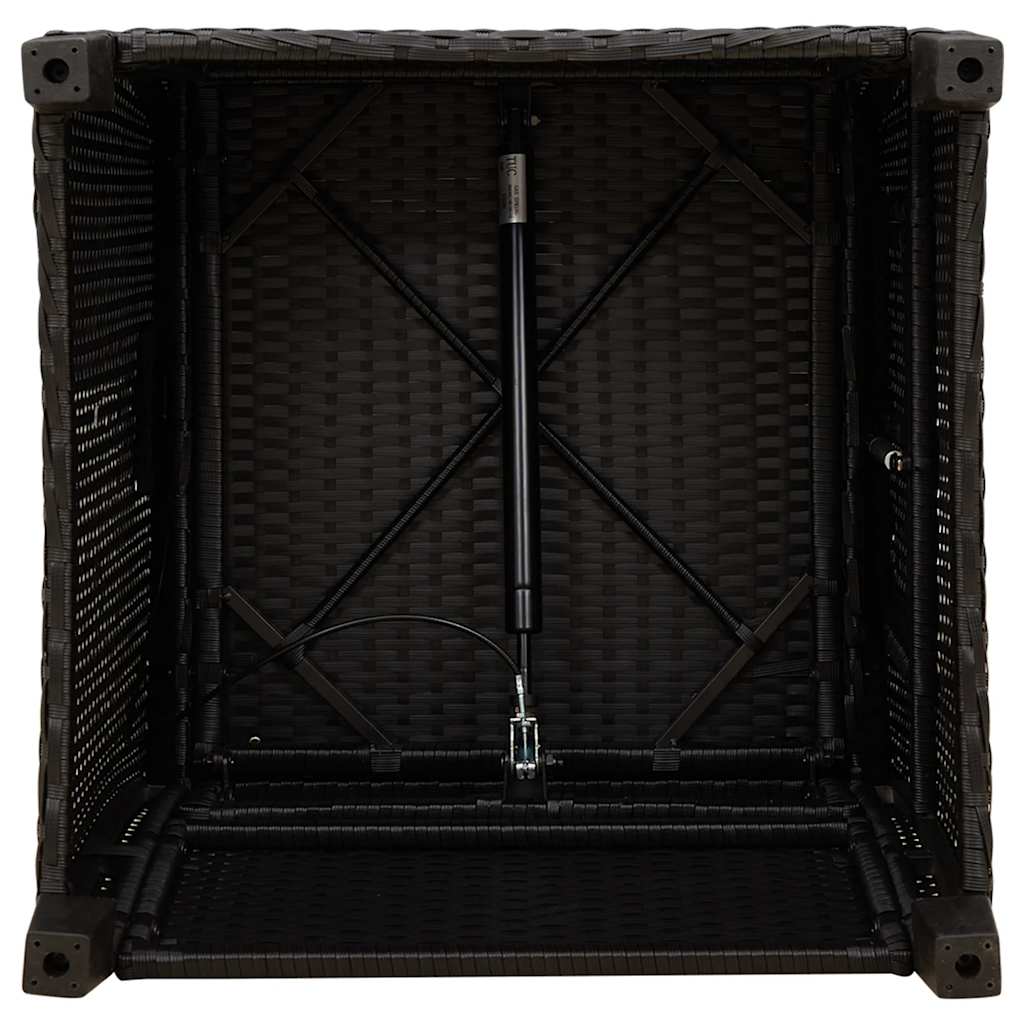 vidaXL Gartensessel mit Beistelltisch Verstellbar Schwarz Poly Rattan