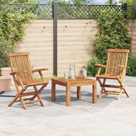 vidaXL Klappbare Gartenstühle 4 Stk. Massivholz Teak