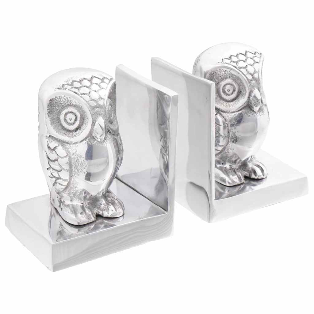 vidaXL Buchstützen 2 pcs Silber 12 x 9 x 19 cm Aluminium