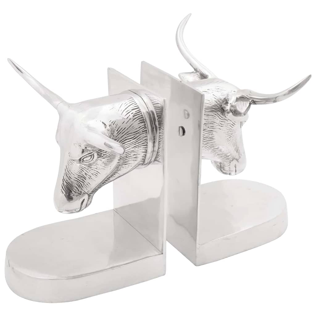 vidaXL Buchstützen 2 pcs Silber 12 x 9 x 19 cm Aluminium