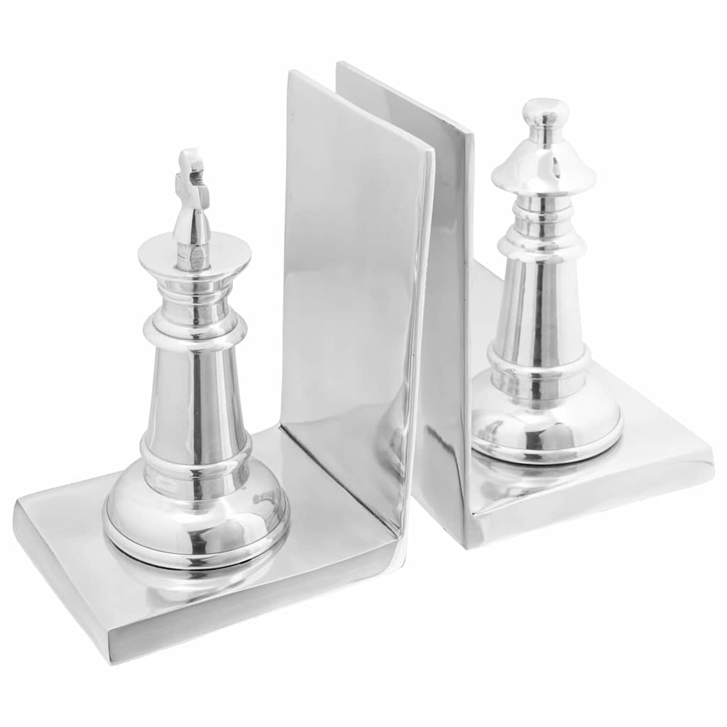 vidaXL Buchstützen 2 pcs Silber 12 x 9 x 19 cm Aluminium