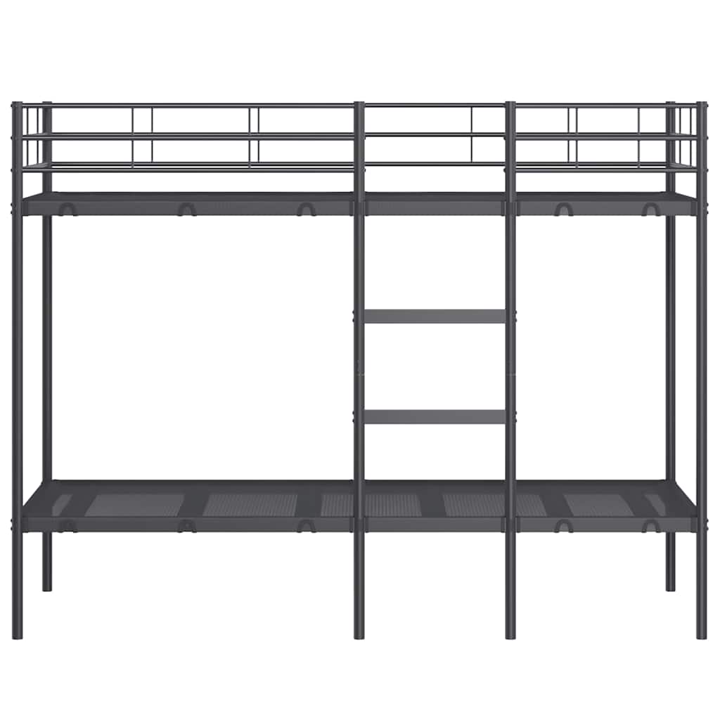 vidaXL Etagenbett ohne Matratze Schwarz 75x190 cm Stahl