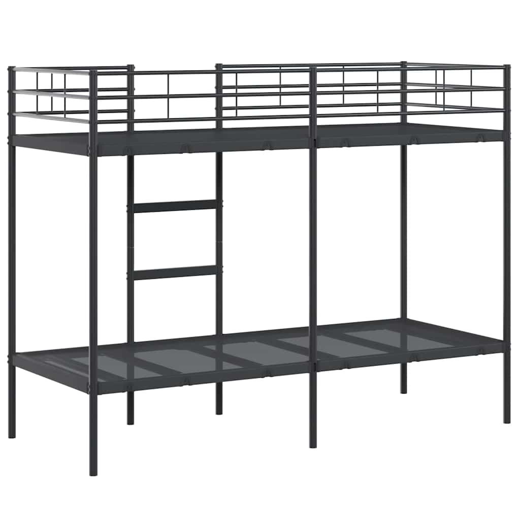 vidaXL Etagenbett ohne Matratze Schwarz 75x190 cm Stahl