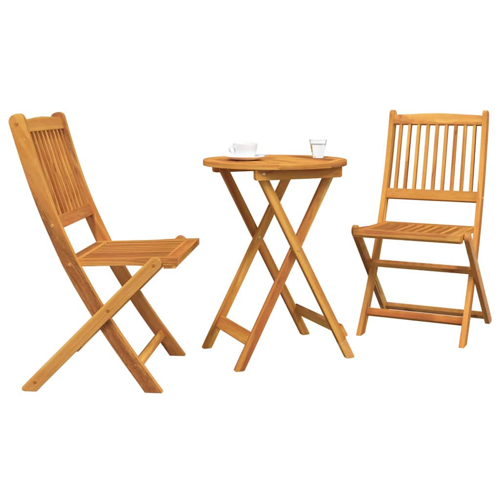 vidaXL Garten Bistro Set 3 pcs Braun Massivholz Akazie