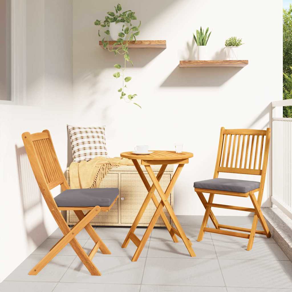vidaXL Garten Bistro Set 3 pcs Braun Massivholz Akazie