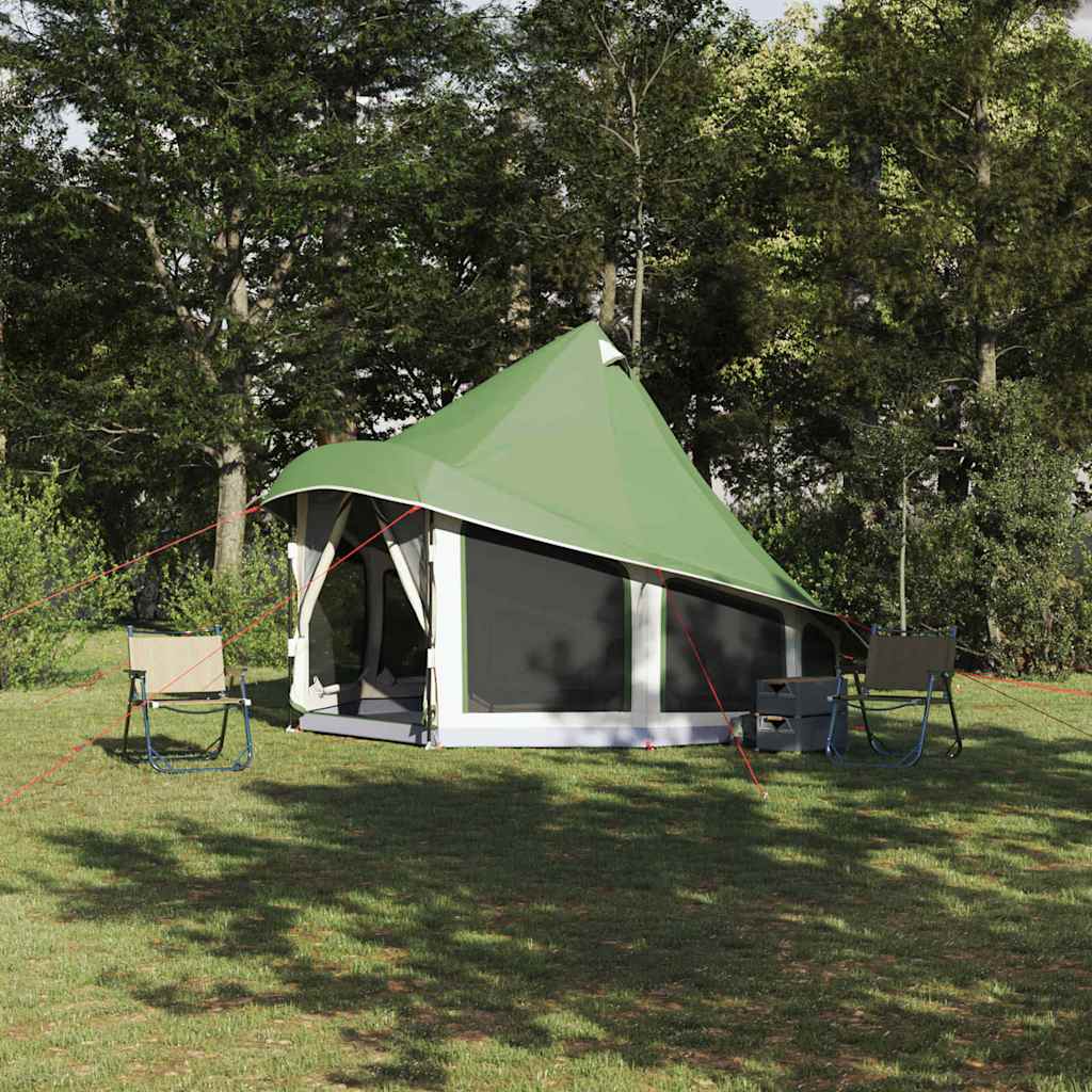 Familien-Tipi-Zelt mit Dach Grün 404 x 370 x 270 cm
