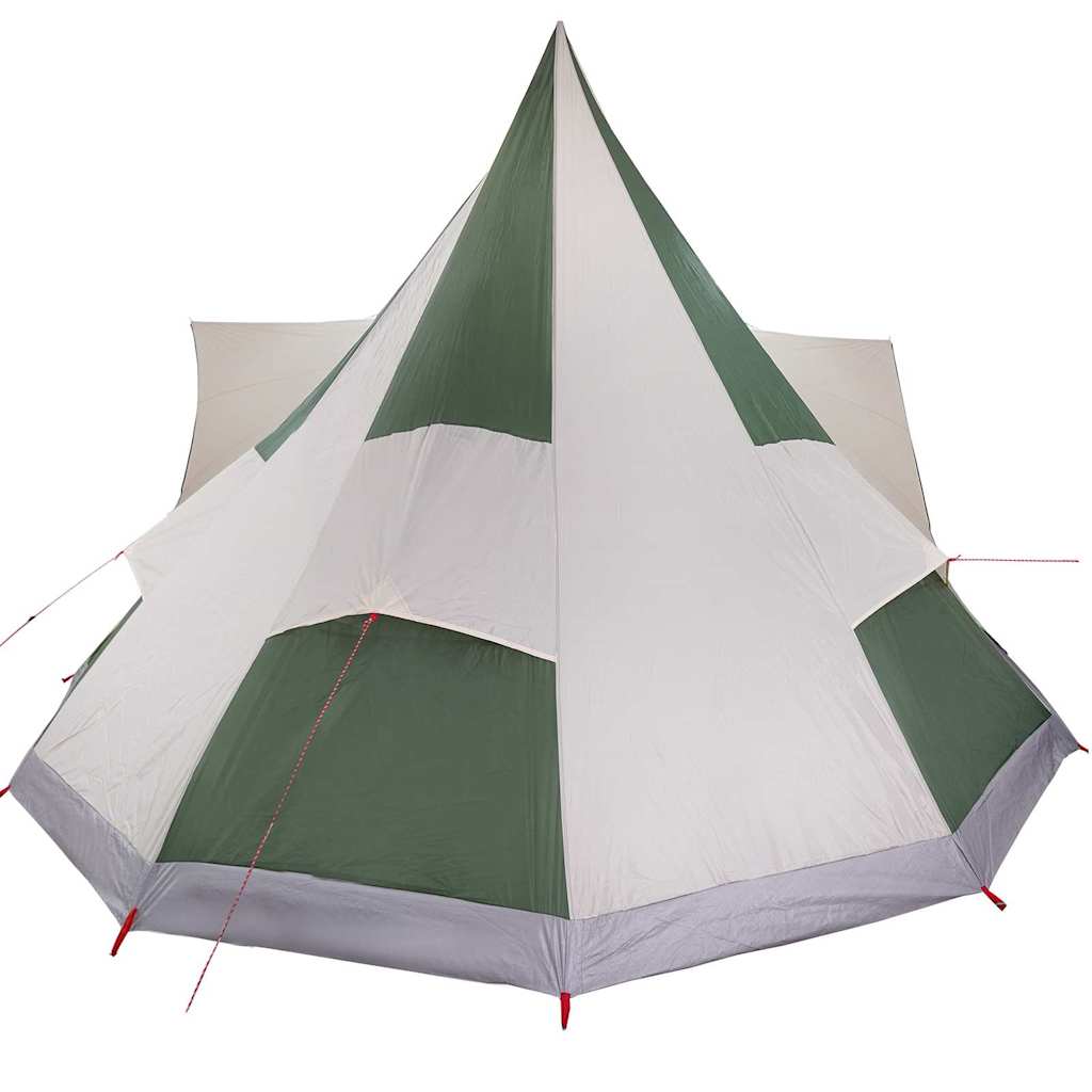Familien-Tipi-Zelt mit Dach Grün und Beige 510 x 690 x 330 cm