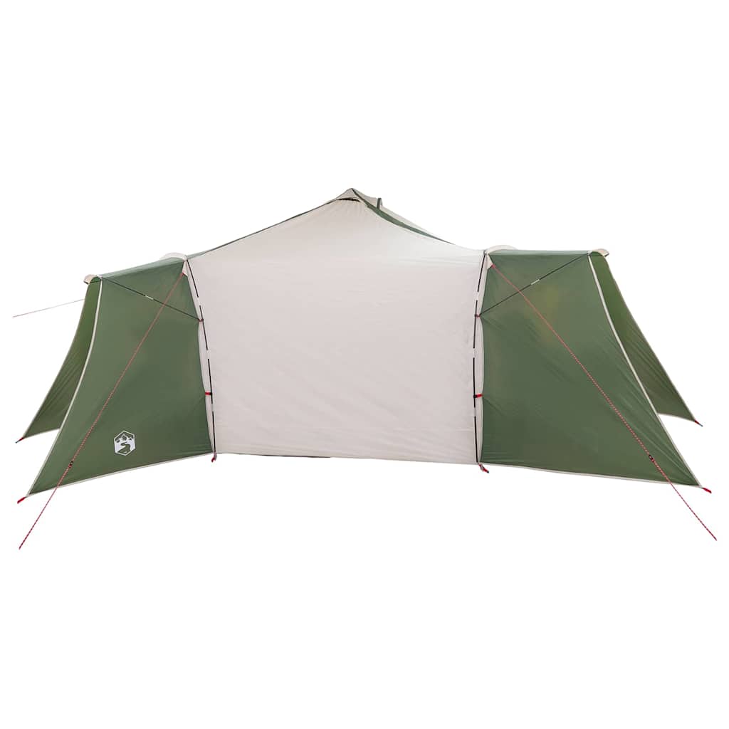 Tipi Zelt mit Dach Grün und Beige 492 x 492 x 275 cm Stoff