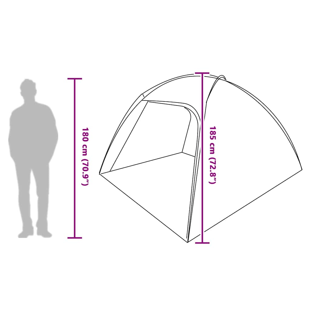 vidaXL Zelt Sonstiges Grün 370 x 230 x 185 cm Polyester und Fiberglas