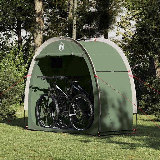 Fahrradgarage mit Dach mit Speicher Grün 210 x 90 x 174 cm