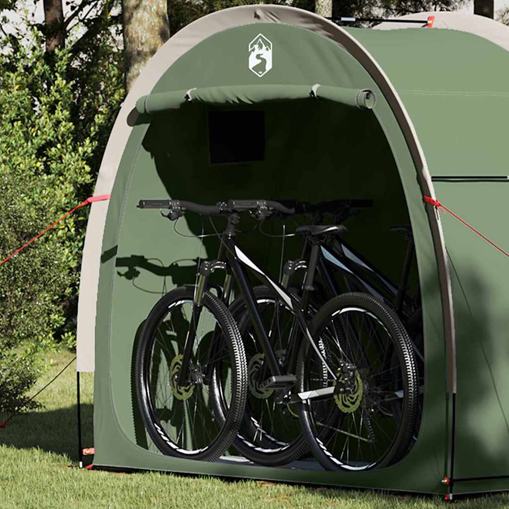 Fahrradgarage mit Dach mit Speicher Grün 210 x 90 x 174 cm
