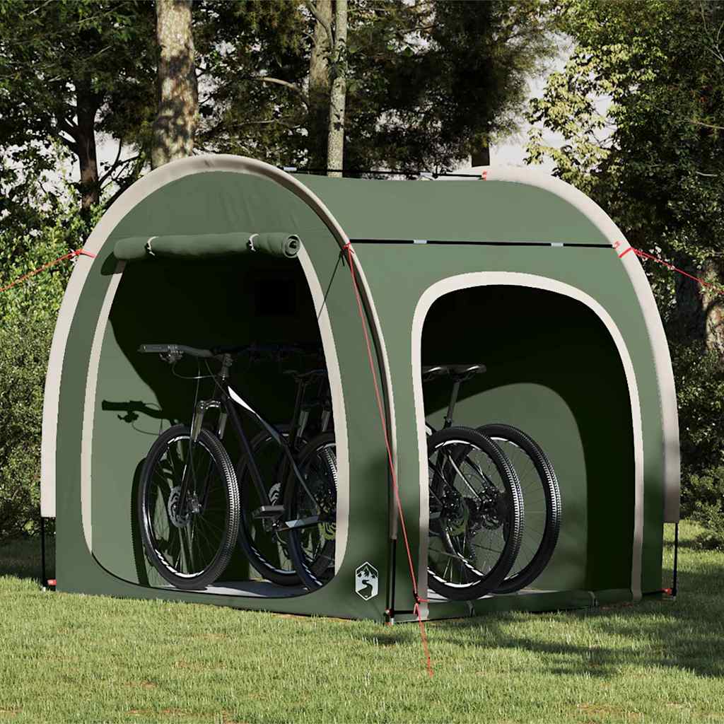Fahrradgarage mit Dach mit Speicher Grün 218 x 156 x 180 cm
