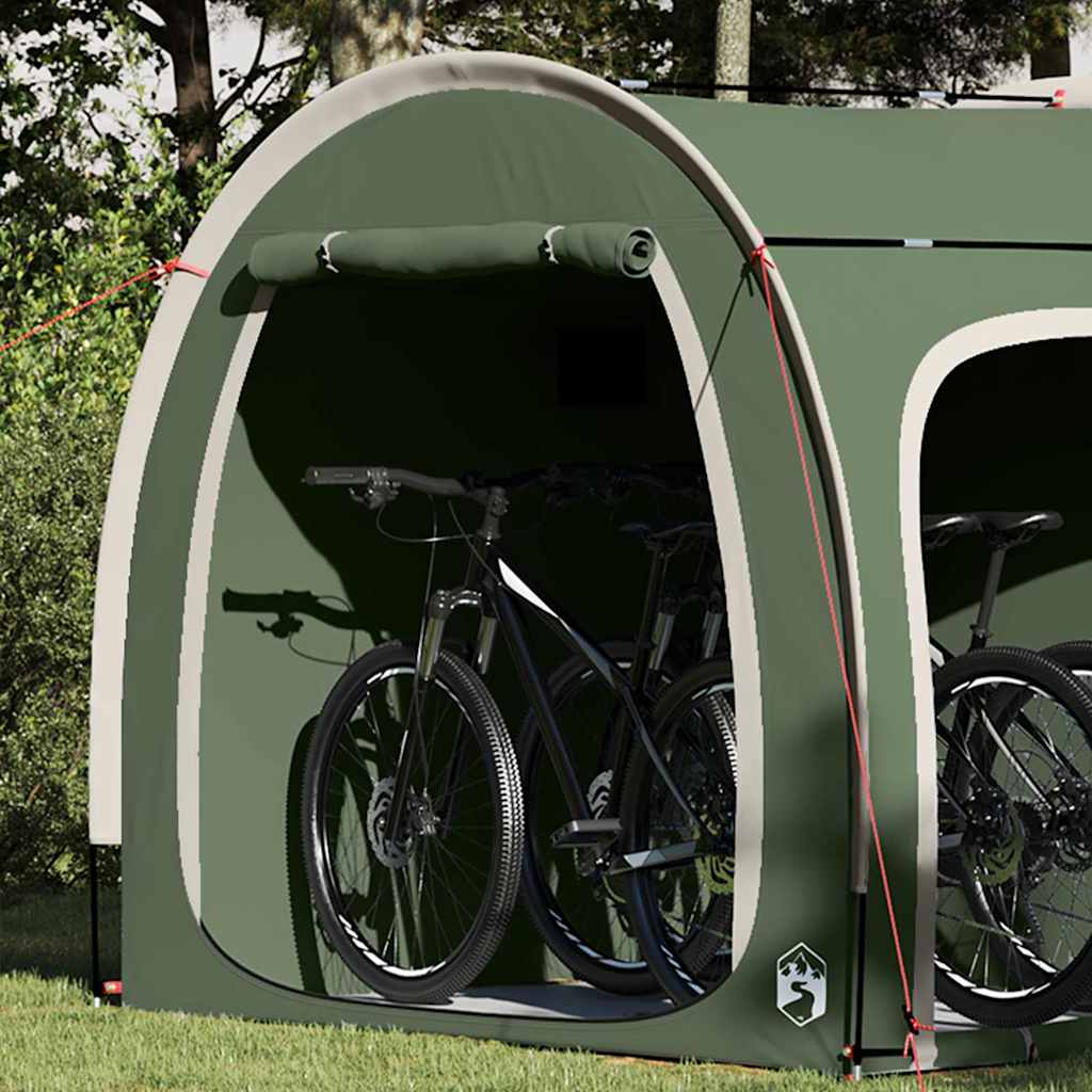 Fahrradgarage mit Dach mit Speicher Grün 218 x 156 x 180 cm