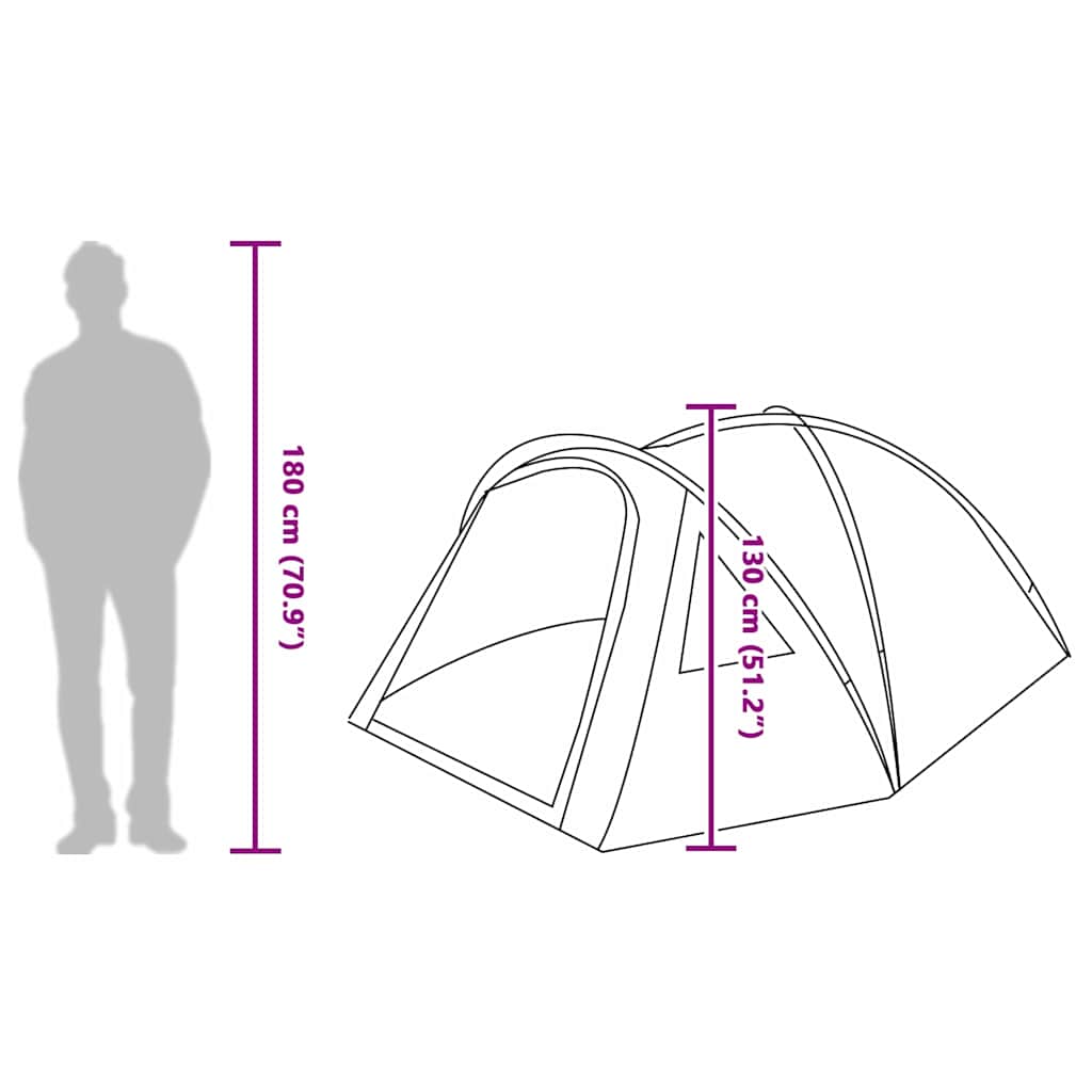 Campingzelt mit Dach Grün 308 x 268 x 130 cm Polyester