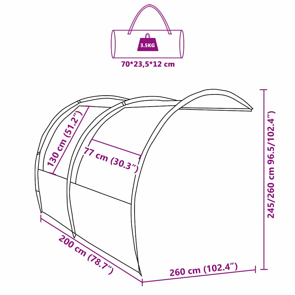 vidaXL Wasserfester Tarp Bogen mit Dach