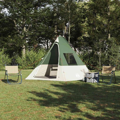 Tipi Zelt mit Dach mit Speicher Grün 383 x 338 x 217 cm Taft